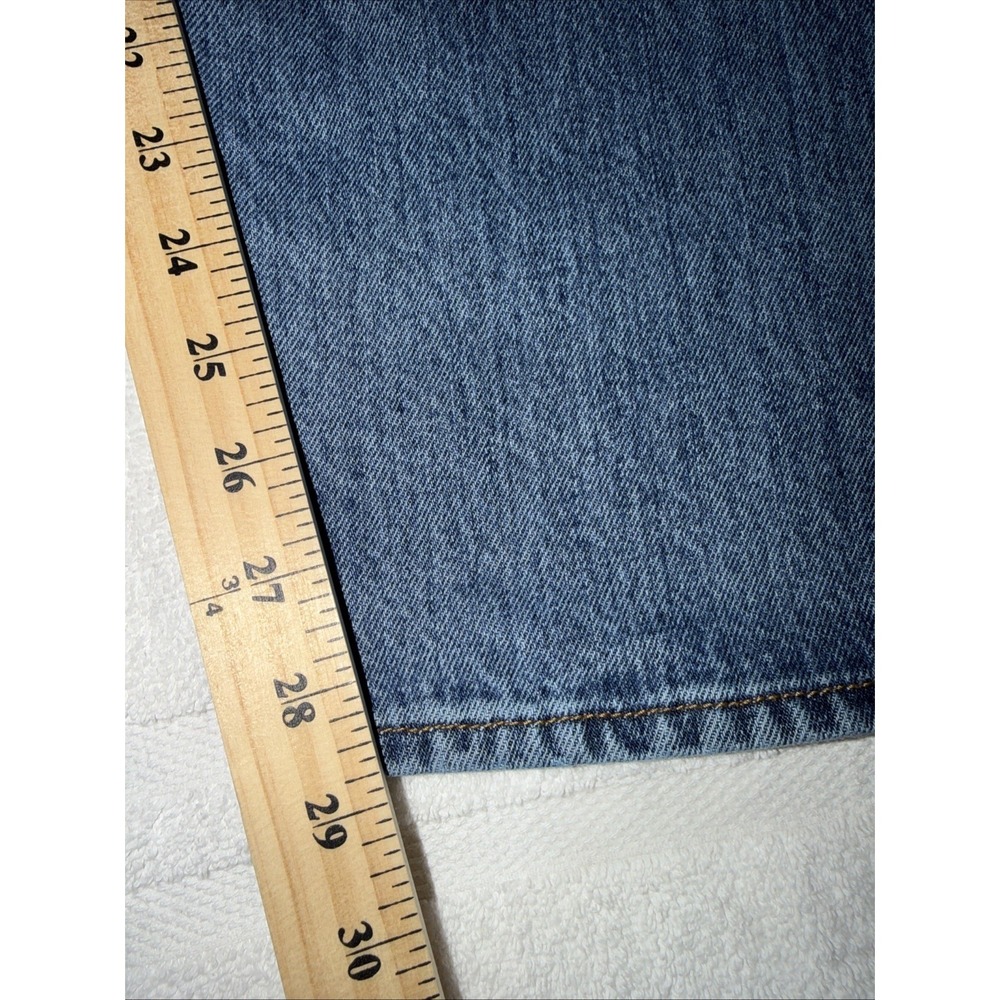 Levis 501 Jeans Mens 42x30 Blue Medium Wash Denim Button Fly - Picture 3 of 4